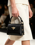 Bee Happy Mini Leather Crossbody Bag with Gold Bee Clasp