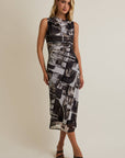 COWL NECK SLEEVELESS MAXI DRESS