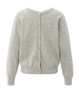 Double V-neck sweater with back button detail