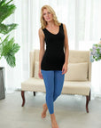 Bamboo Reversible Neckline Tank Top One Size