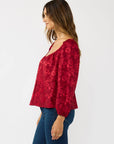 Raglan Sleeve Blouse with Back Tie