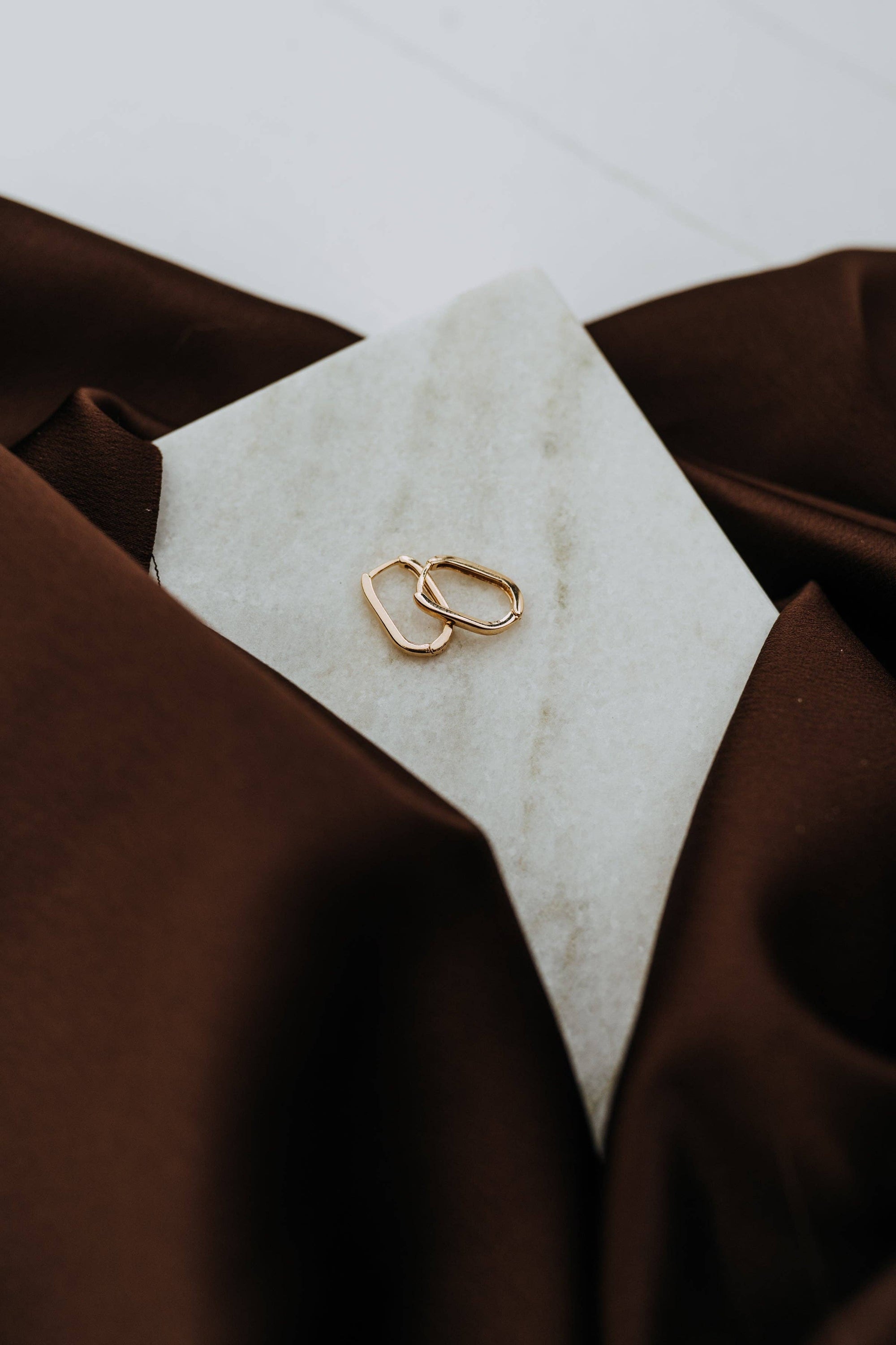 Rectangle Huggie Hoops – Gold Filled Minimal