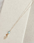 Teal Shell Leaf Branch Pearl Necklace