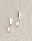 Minimalist Bar Pearl Drop Earrings