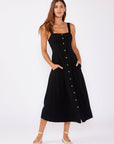 Square Neck Corset Midi Dress