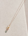Gold Abalone Bar Pendant Necklace