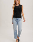 Sheer Open Knit Sweater Tank