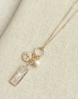 Gold Mother of Pearl Bar Pendant Necklace