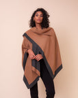 Camel & Charcoal Cape One Size