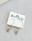 Gold Rhinestone Rondelle Hoop Earrings