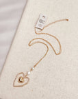 Open Heart Pearl Necklace – Gold