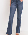 Dark Wash High Rise Scissor Cut Flare