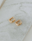 Gold Clutch Hoops – Sculpted Everyday Statement