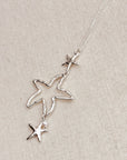 Silver Dancing Starfish Pearl Charm Necklace