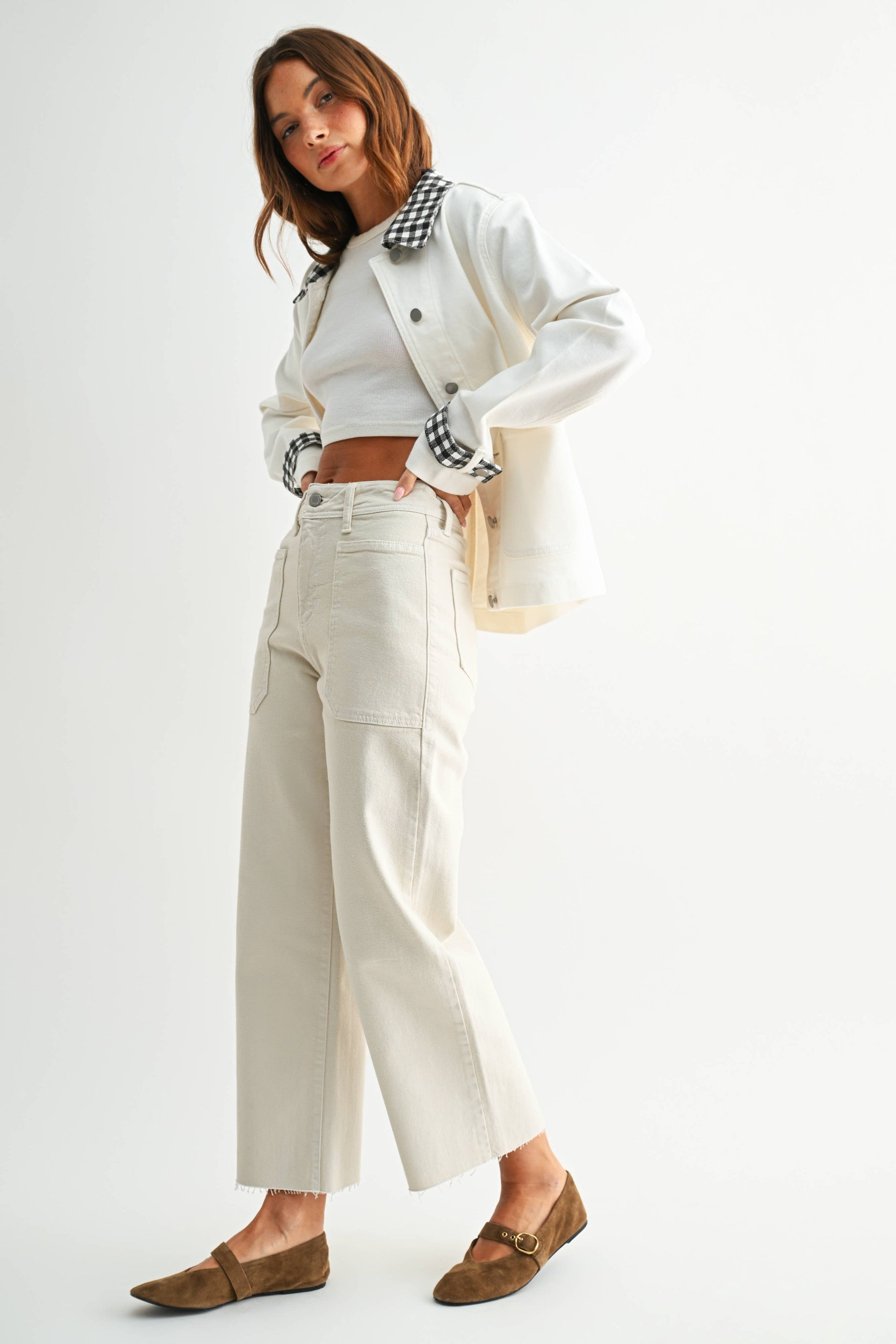 Sea Salt High Rise Utility Wide Leg