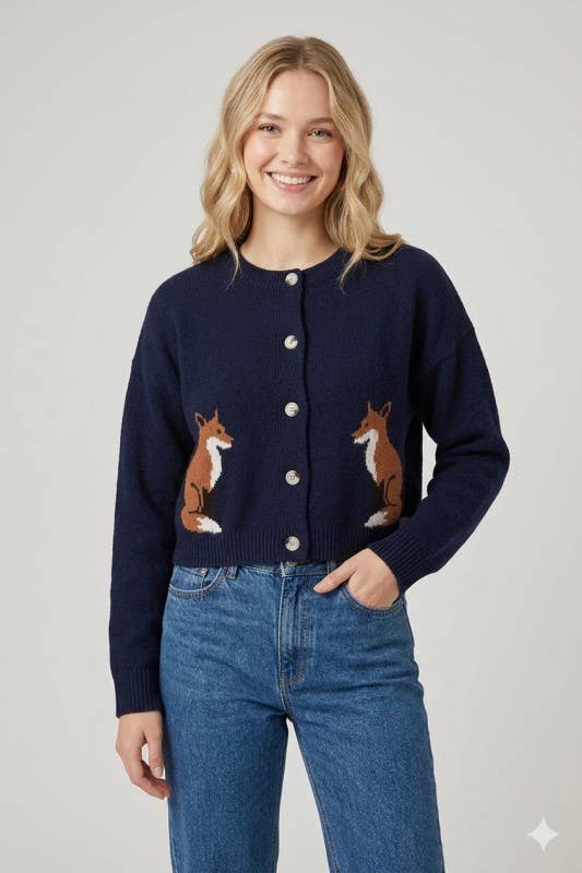 Knit Fox Cardigan