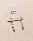 Freshwater Pearl Grey Opal Crystal Drop Earrings