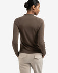 Fitted long sleeve top with mock neck