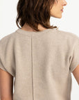 Yaya Jacquard knit top with cap sleeves