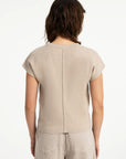 Yaya Jacquard knit top with cap sleeves