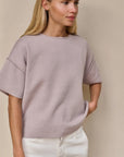 Yaya Short sleeve sweater with seam details