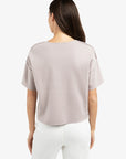 Yaya Short sleeve sweater with seam details