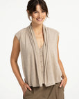 Yaya Sleeveless cardigan with double layer and buttons