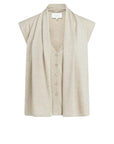 Yaya Sleeveless cardigan with double layer and buttons