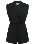 Sleeveless playsuit with wrap effect