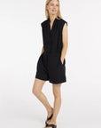 Sleeveless playsuit with wrap effect