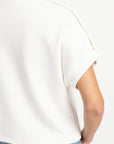 Yaya Sleeveless sweatshirt with pleated shoulder detail