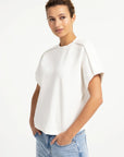 Yaya Sleeveless sweatshirt with pleated shoulder detail