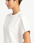 Yaya Sleeveless sweatshirt with pleated shoulder detail