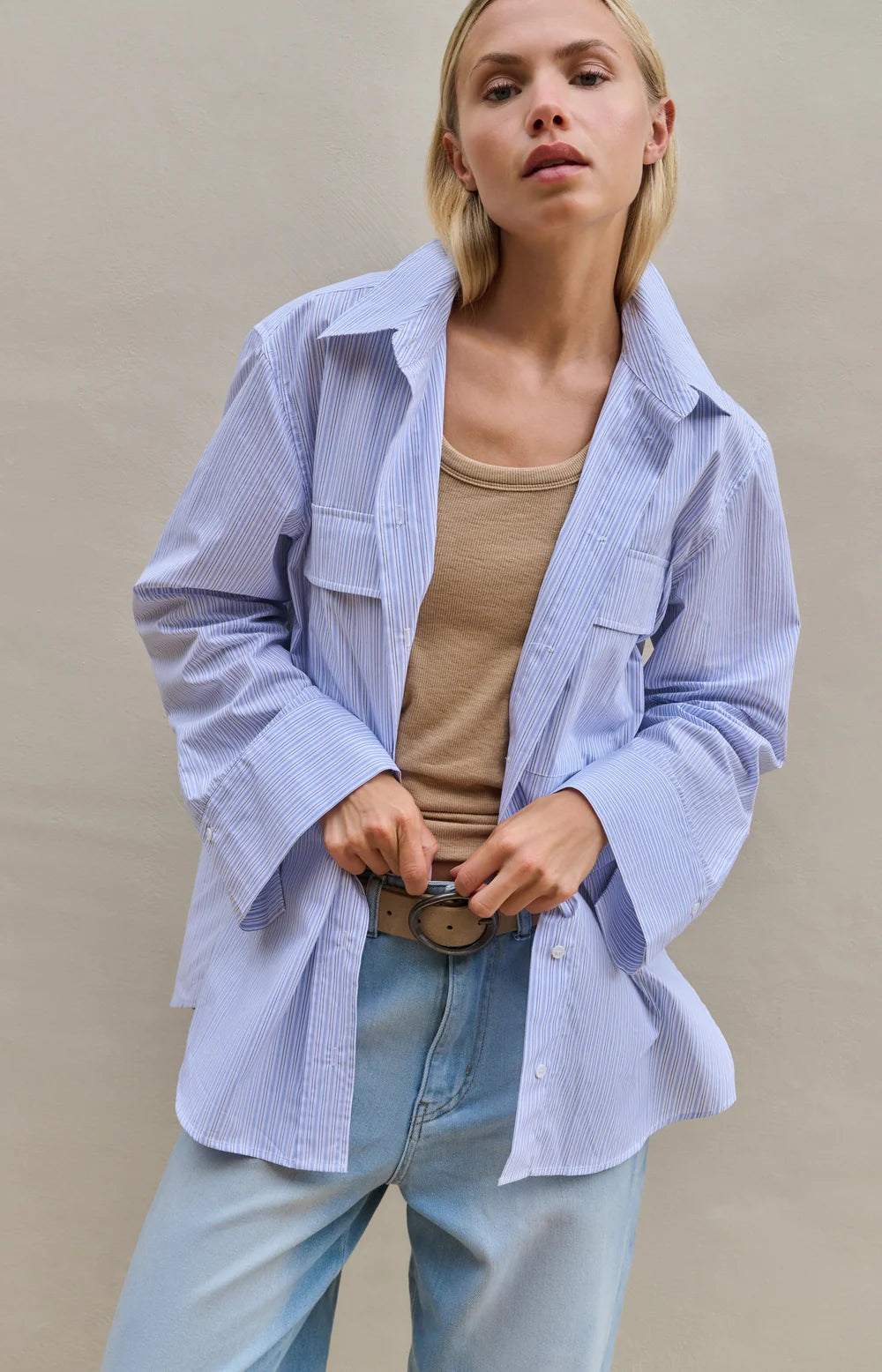 Yaya Striped Boyfriend Shirt With Adjustable Cuff