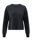 Textured knitted sweater with round neckline