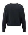 Textured knitted sweater with round neckline