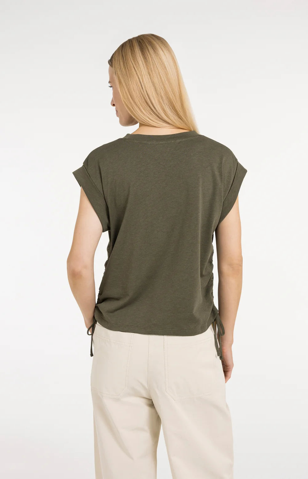 Top with short sleeves and adjustable cords