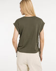 Top with short sleeves and adjustable cords