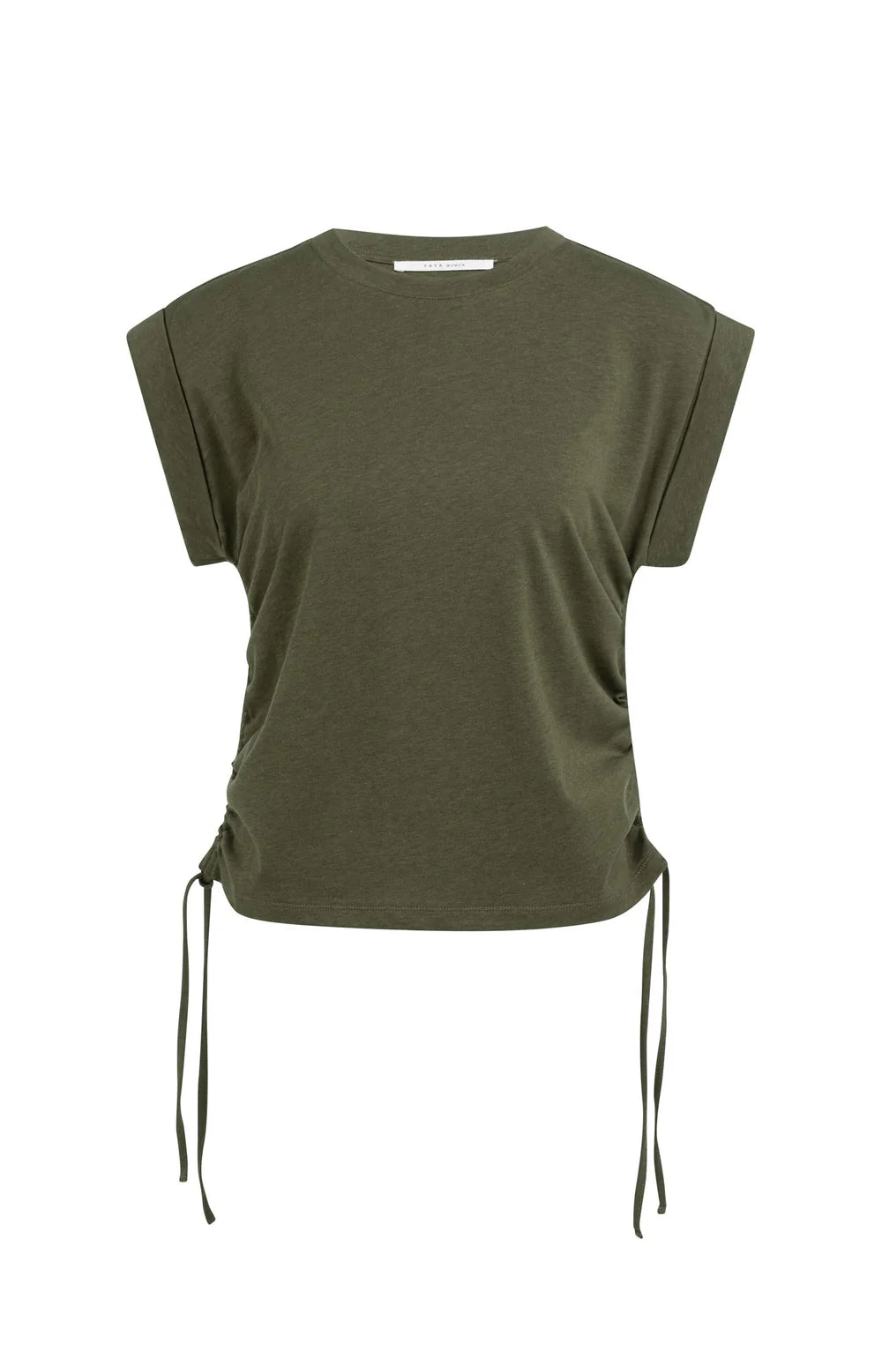 Top with short sleeves and adjustable cords