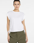 Top with short sleeves and adjustable cords